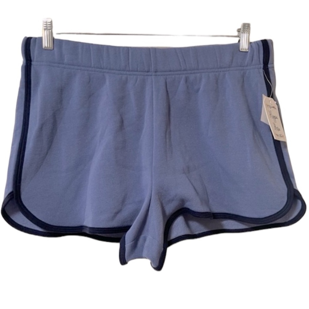 NWT HIPPI ROSE Contrast-Trim Dolphin Shorts Juniors Blue Combo Elastic Waist XL